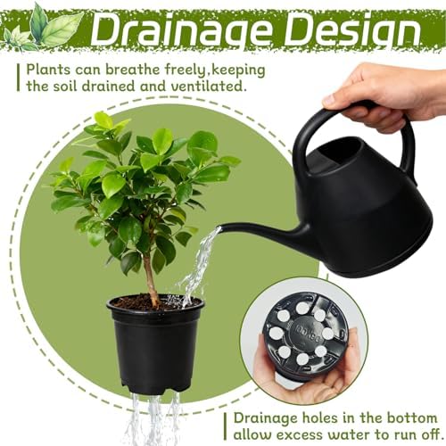 Woozettn 120 Packs Flexible Plastic Nursery Pots,4 Inch Thickened Soft Plastic Pots with Drainage Holes,Garden Seedling Pot for Succulents,Transplanting,Cuttings(Black)