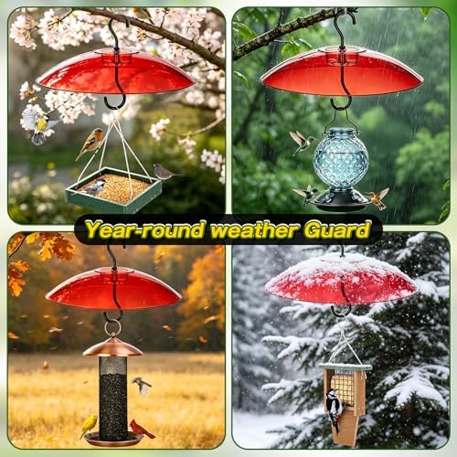Gtongoko Bird Feeder Cover Dome 12" Red Bird Feeder Rain Guard 1 Pack