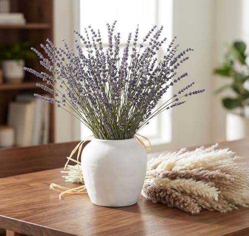 Dried Lavender 4 Bunches 100% Fresh Natural Purple Bouquet Flowers for Bathroom Photo Props Crafts (200g/7oz), 15-17" for Shower Weeding Vase Decor, Aromatherapy Home Fragrance(400-440 Stems Total)