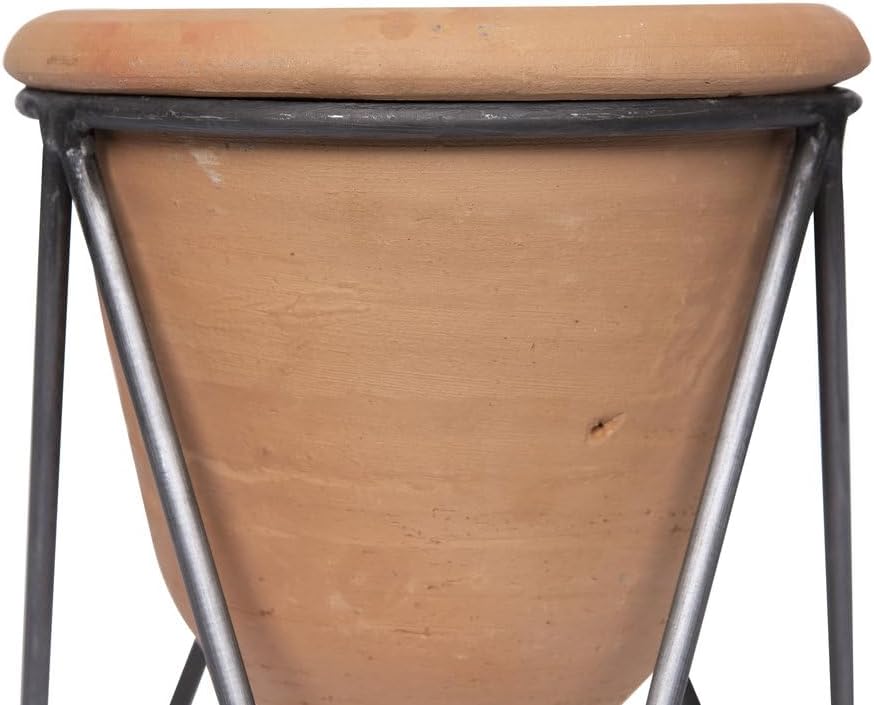 Creative Co-Op Terracotta Pot with Metal Stand