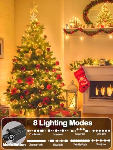 2 Pack Extendable 600 LED Christmas String Lights Indoor Outdoor Warm White