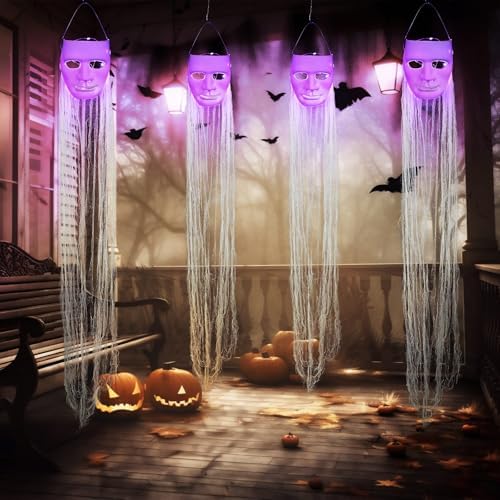 VitalCozy 4 Pcs Halloween Decorations Outdoor Hanging Ghost