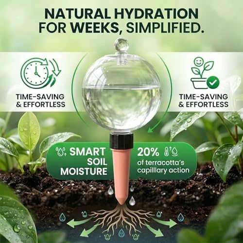 4 Pack 26 oz Extra Large Plant Self Watering Globes to 3 Weeks Watering