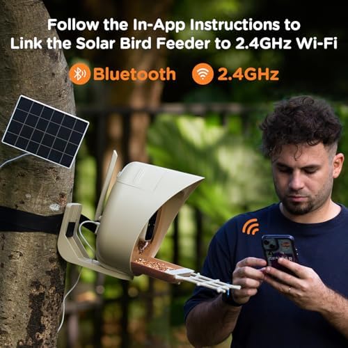 Bird Feeder with Camera Solar Powered, Smart Birds Feeder for Outside, AI Bird Identification Auto Capture Videos Pictures, 2K Live Feed Cam for Backyard, Ideal Gift for Birds Lover (Brown)