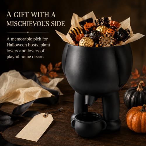 Halloween Novelty Candy Bowl Black Cauldron Trick Or Treat Dish Party Décor