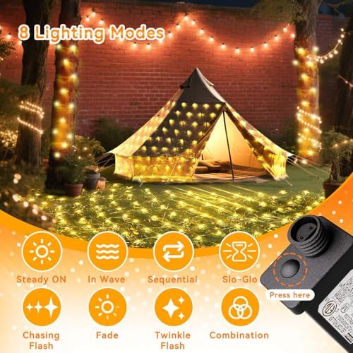 LitHome 21FT x 5FT Christmas Net Lights Outdoor Mesh Lights Connectable