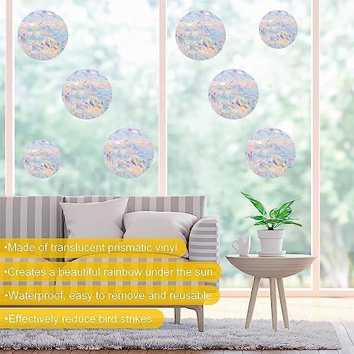 36 pcs of Circular Anti Bird Collision Window Stickers, Rainbow Stickers, Window Stickers, Bird and Window Protection Stickers, Glass Door Safety Stickers