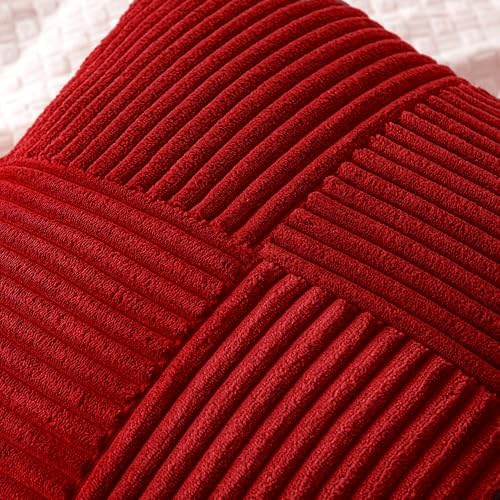 MIULEE Christmas Red Decorative Euro Sham Pillow Covers 24x24 Inch 2 Pack