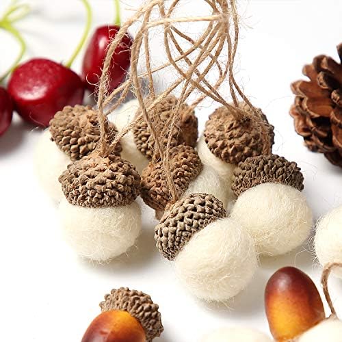 Boao 18 Pcs Felt Acorn Ornaments Fall Thanksgiving Wool Acorn Ball Decor