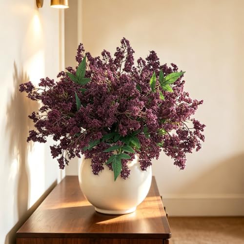 Thewe 6Pcs Berries Stems Fake Flowers for Vase