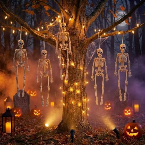 Hanging Small Skeletons for Halloween Decorations: 5PCS 16Inches