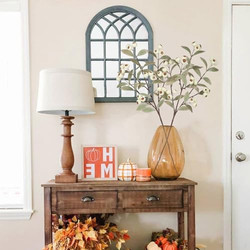 Artificial Fall Stem Fake White Hawthorn Berry Spray Autumn Home Décor