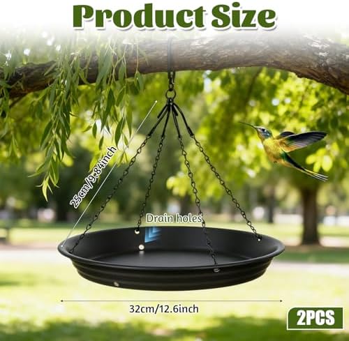12.8'' Bird Seed Catcher Tray, Bird Feeder Platform Large Hanging Tray Squirrel Feeder Fits Most Feeders Catches Most Falling Seed and Husk for Outdoors, Backyard, Garden