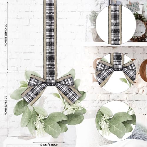 Syhood 4 Pcs 9" Mini Christmas Wreaths for Kitchen Cabinets Vivid Style