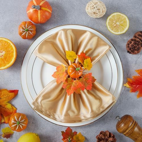 Fall Thanksgiving Pumpkin Napkin Rings Set of 6, Thanksgiving Table Decor