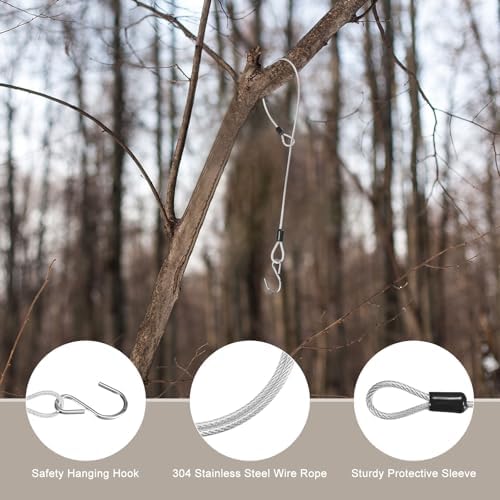 M METERXITY 2-Pack Bird Feeder Hanger with Hook 200cm/79in, Clear