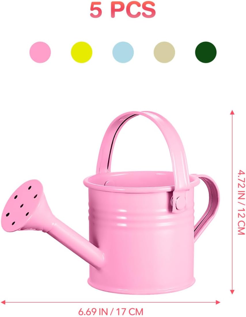 Homoyoyo 5pcs Kids Metal Watering Can Indoor Plants Children Small Watering Cans Iron Sprinkling Kettles for Gardening