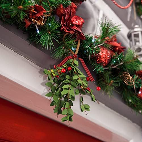 XunYee 4 Pcs Christmas Mistletoe Ornaments Decor