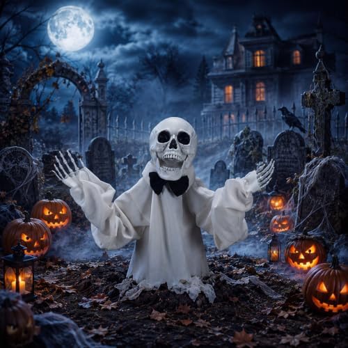 Wenqik 16" Outdoor Halloween Groundbreaker Skeleton Decoration Yard Stake