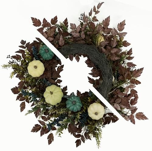AMF0RESJ Fall Wreaths for Front Door 24" Autumn Door Wreath for Home Decor