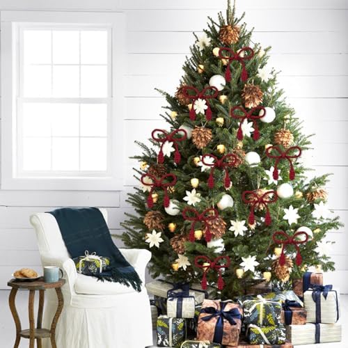 Celltestria 12pcs 20 Inches Christmas Garland Ties (Burgundy)
