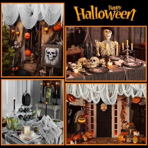 400" x 85" White Halloween Creepy Cloth Halloween Yard Outdoor Decoration
