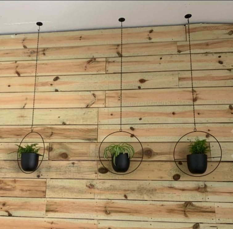 2 Pack Hanging Planter with 5.5" Pot, Metal Hanging Plant Holder | Hanging Planters for Indoor Plants, Hanging Pot