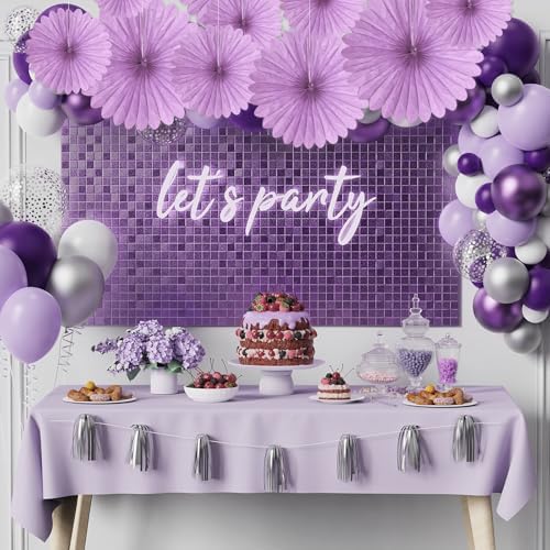 20 Pcs Light Purple Hanging Paper Fan, Hanging Honeycomb Round Paper Fans for Weddings, Birthdays, Christmas, Baby Showers, Classroom, Events Ceiling Party Supplies Decorations