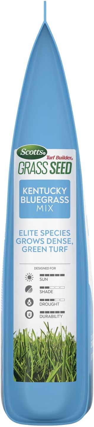 Scotts Turf Builder Grass Seed Kentucky Bluegrass Mix, 5.6 lbs. | Grass Seed Plus Lawn Fertilizer and Soil Improver