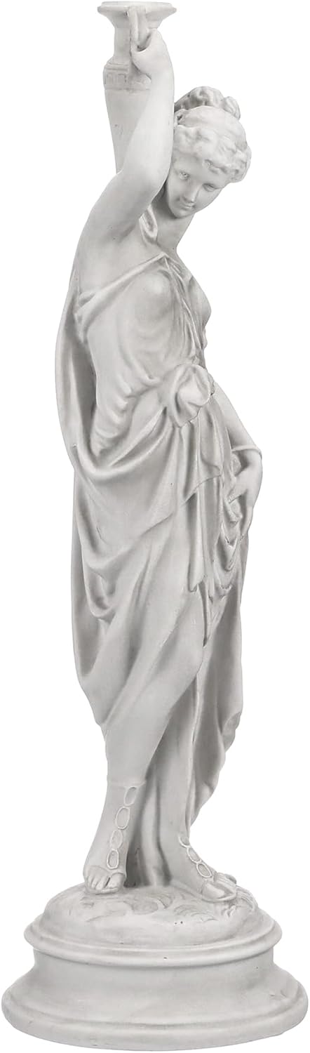 Design Toscano Dione the Divine Greek Water Woman Indoor/Outdoor Garden Statue, Medium, 22 inches tall, Cast Stone