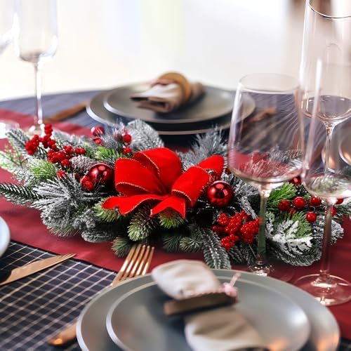 24'' Christmas Table Centerpiece Christmas Swag Decoration for Dining Table