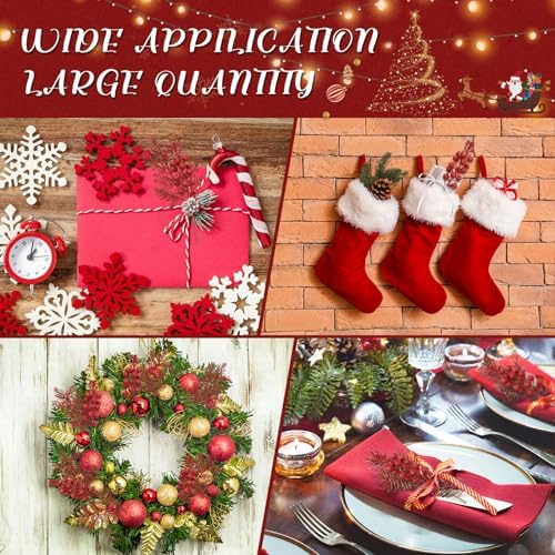 Cindeer 40 Pcs Christmas Tree Decorations Artificial Xmas Picks, Red