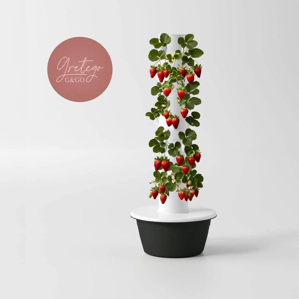 GRETEGO G&GO Hydroponics Growing System Kit, Aero Gardening System, Hydroponic Tower|28 Net Pots for Tomato, Green