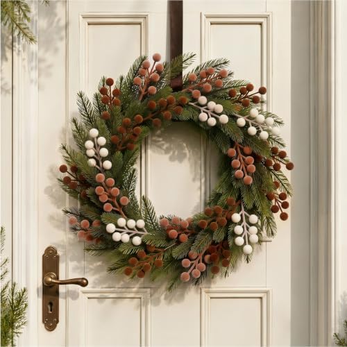48 Pcs Brown Beige 6.5 Inch Christmas Holly Berry Stems