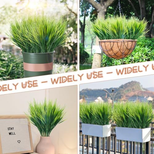 36 Bundles Fake Grass Plants Outdoor Fake Wheat Grass Greenery Stems