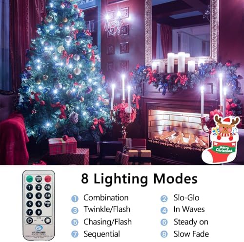 BHCLIGHT 75FT 1500LED Cluster Christmas Lights with Remote, Cool White