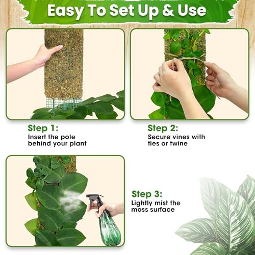 DUSPRO 59" Flat Mesh Moss Pole for Big Climbing Plants, (1pc., 59'')