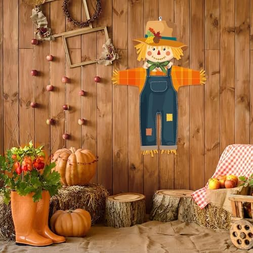 NOVWANG Fall Scarecrow Garden Flag, 26.8 x 19.7 Inch Double Sided Outdoor Yard Banner Seasonal Fall Decor for Garden Porch Lawn Patio