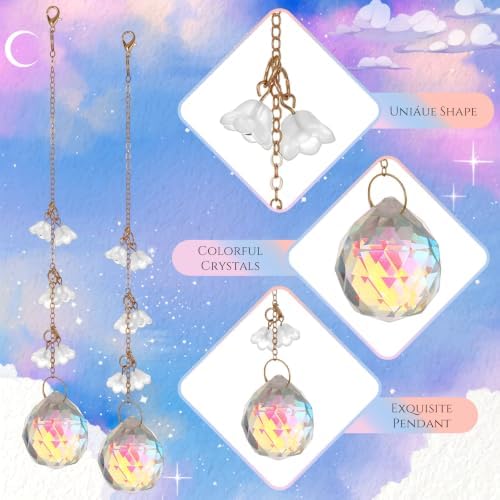 6 Pcs Plant Propagation Station Colorful Crystal Suncatcher, Handmade Boho Rooting Vase, Hanging Window Plant Propagator Stations Suncatcher with Chain Pendant Ornament Balls (Flower)