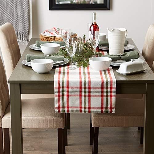 DII Jolly Christmas Tree Collection Holiday Table & Kitchen Décor, Table Runner, 14x72, Christmas Plaid