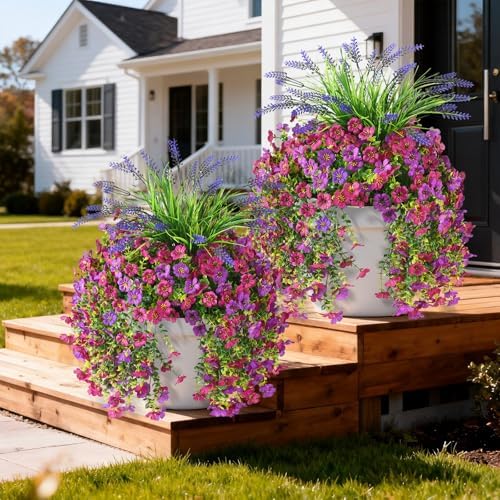 Artificial Fake Hanging Flowers Plants for Outdoor Outside Decoration