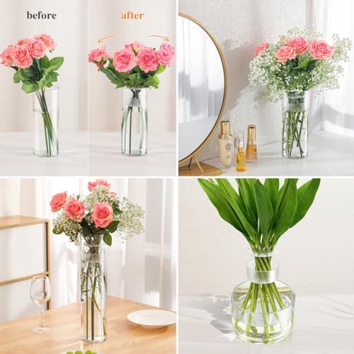 4 Spiral 360° Rotating Ikebana Stem Holder, Spiral Grid for Flowers