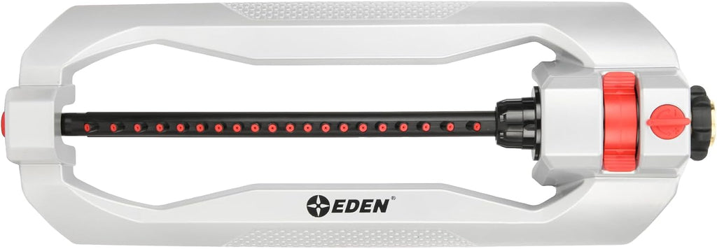 Eden 94111 Heavy Duty Metal Oscillating Sprinkler, Covers Up to 3,328 sq. ft., 20 Precision Nozzles, Flow Control