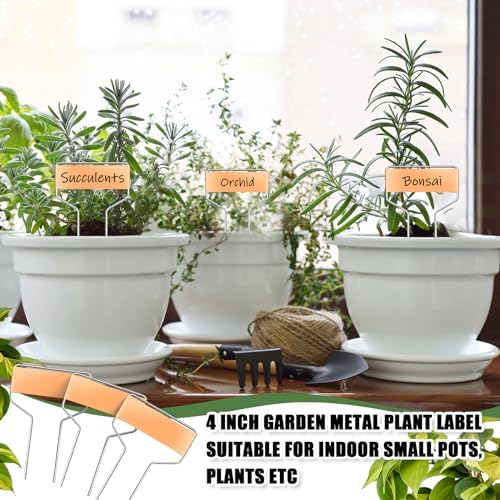 Moxweyeni 60 Pcs Metal Garden Tags Plant Labels,Copper,6 Inch