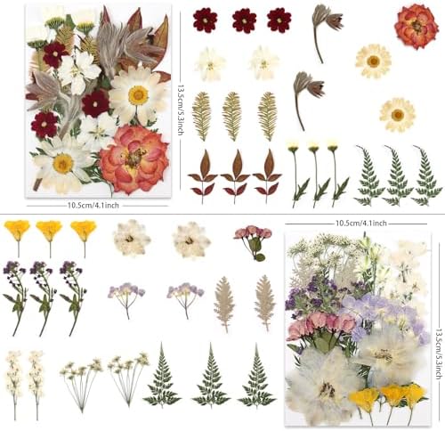 LUXEEASE 80P Vintage Pastel Dried Pressed Flowers