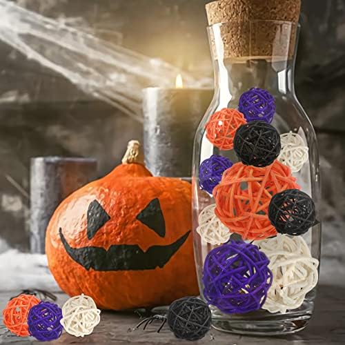 SANNIX 40 Pack Halloween Decorations Rattan Balls, Wicker Balls Home Decor