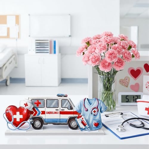 Smile Nurse Appreciation Wooden Tabletop Sign Indoor Decor for Nurse Month & Nurses Week