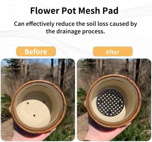 Bivethoi Plant Pot Mesh Hole Cover, 1.8" / 45mm, Black, 100pcs