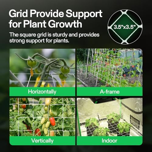 VIVOSUN 5 x 30 ft. Plant Trellis Netting, Heavy-Duty Polyester Grow Net, Garden Trellis Netting with Square Mesh for