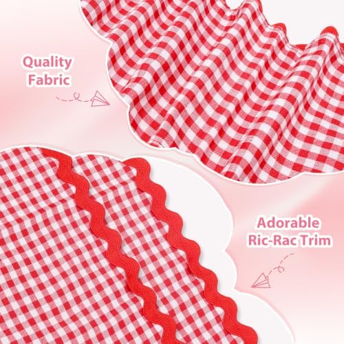 Wreath Sash for Front Door, 2 Pcs Red Gingham Wreaths Scarf Decor
